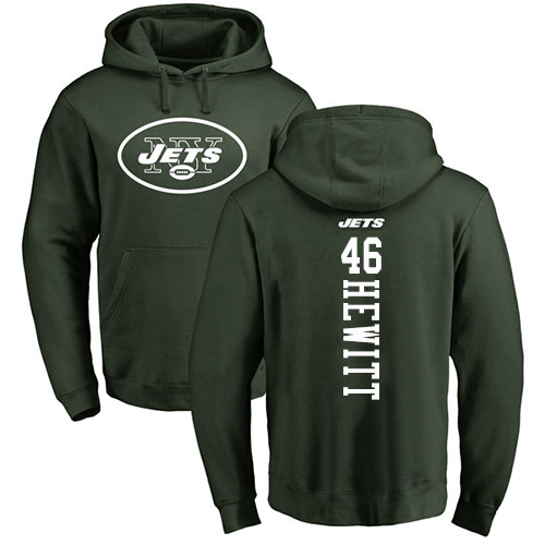 New York Jets Men Green Neville Hewitt Backer NFL Football 46 Pullover Hoodie Sweatshirts